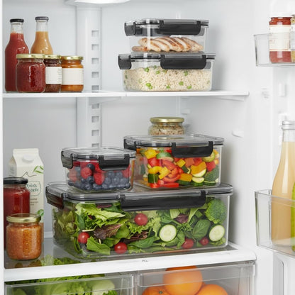 10-Piece Airtight Food Storage Containers with Locking Lids, Reusable Meal Prep Containers, Leak-Proof, BPA-Free, Stackable, Durable Design, Freshness Sealed