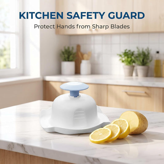 1Pc Blue Food Safety Holder for Mandolin Slicer or Grater, Food Slicer Cutter Finger Guard for Mandoline Slicer Grater,Finger Anti-Cut Protectors for Vegetable GraterCutting, Mandolines and Slicers