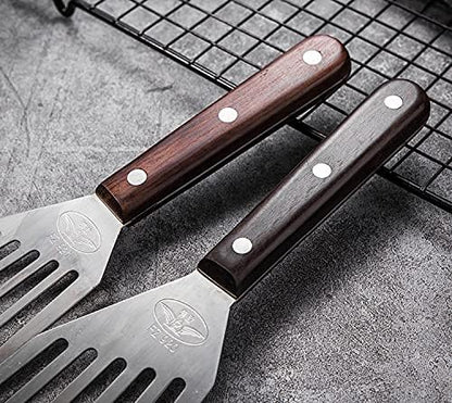 Fish Spatula, 2 Pack Stainless Steel Metal Spatula, Slotted Spatulas for Cooking, Flipping, Turning, Frying and Grilling