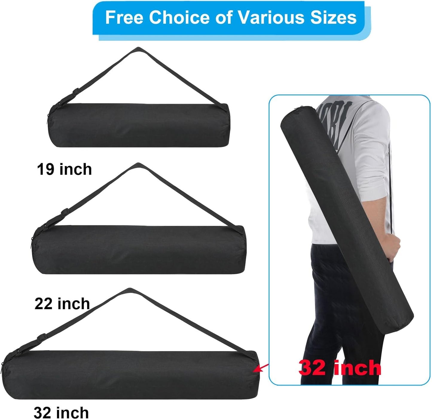 PATIKIL 32x4x4 Inch Grill Storage Tool Bag, Grilling Tools BBQ Bag for Grill Utensil Storage 600D Oxford Foldable Tripod Carry Bag with Adjustable Shoulder Strap for Outdoor Camping