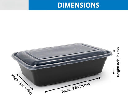 10-Piece Meal Prep Containers with Lids, Single Compartment, BPA-Free, Leak-Resistant, Microwave and Dishwasher Safe, Made for Family Meals and Easy Serving