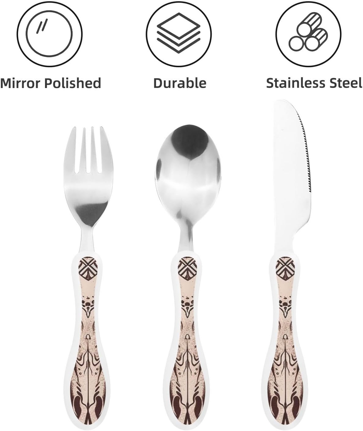3-Piece Kids Silverware Set With Storage Case, Stainless Steel Reusable Children Safe Knife Spoon Fork Set Candy Children Flatware Set For Kids Lunch Box