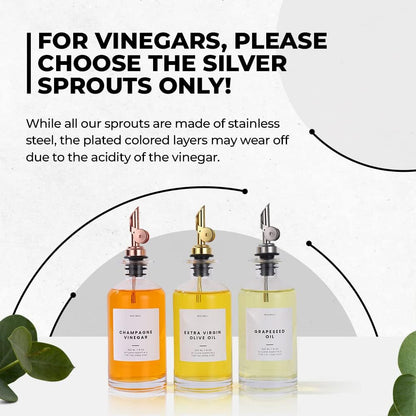 Molimoli - Premium Olive Oil Dispenser Bottles for Kitchen with Pourer - Oil and Vinegar Dispenser Set, Glass Dispenser for Kitchen, Dispenser Bottle of 350ml