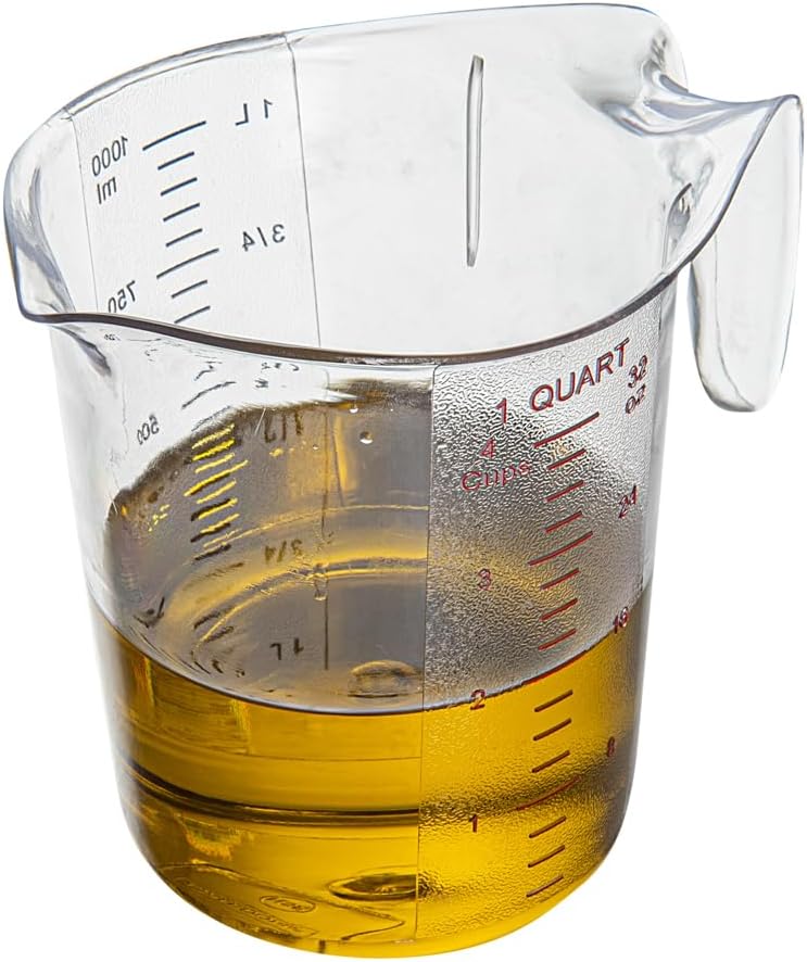 Restaurantware Clear Plastic Pt (Cups) Measuring Cup, 5.3 x 3.8 x 5 In