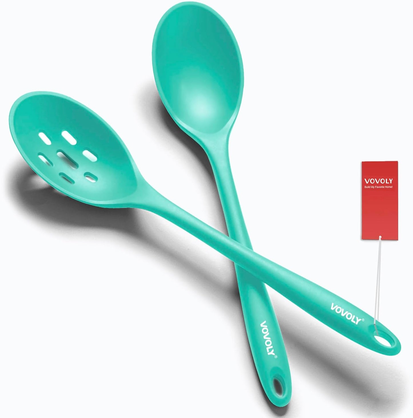 Silicone Spoons for Cooking - Extra Large Kitchen Spoons for Mixing, Serving, & Stirring - 600°F Heat-Resistant Non Stick Utensils Ladle & Skimmer- Dishwasher Safe, Black