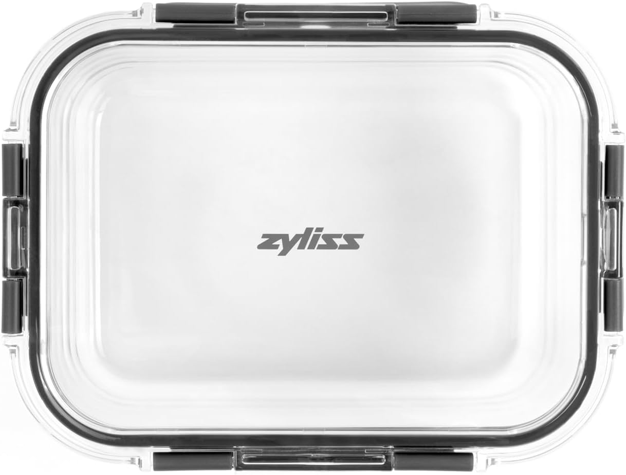 Zyliss Glass Food Storage Container 12.5oz, Shatter Resistant Borosilicate Glass, Airtight Leakproof Tritan Lid, BPA Free, Microwave, Freezer & Dishwasher Safe