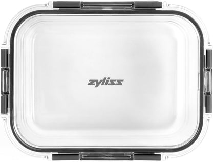 Zyliss Glass Food Storage Container 12.5oz, Shatter Resistant Borosilicate Glass, Airtight Leakproof Tritan Lid, BPA Free, Microwave, Freezer & Dishwasher Safe