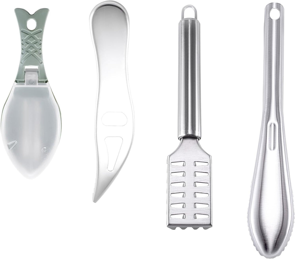 4Pcs Stainless Steel Fish Scaler Remover Set, Multifunctional