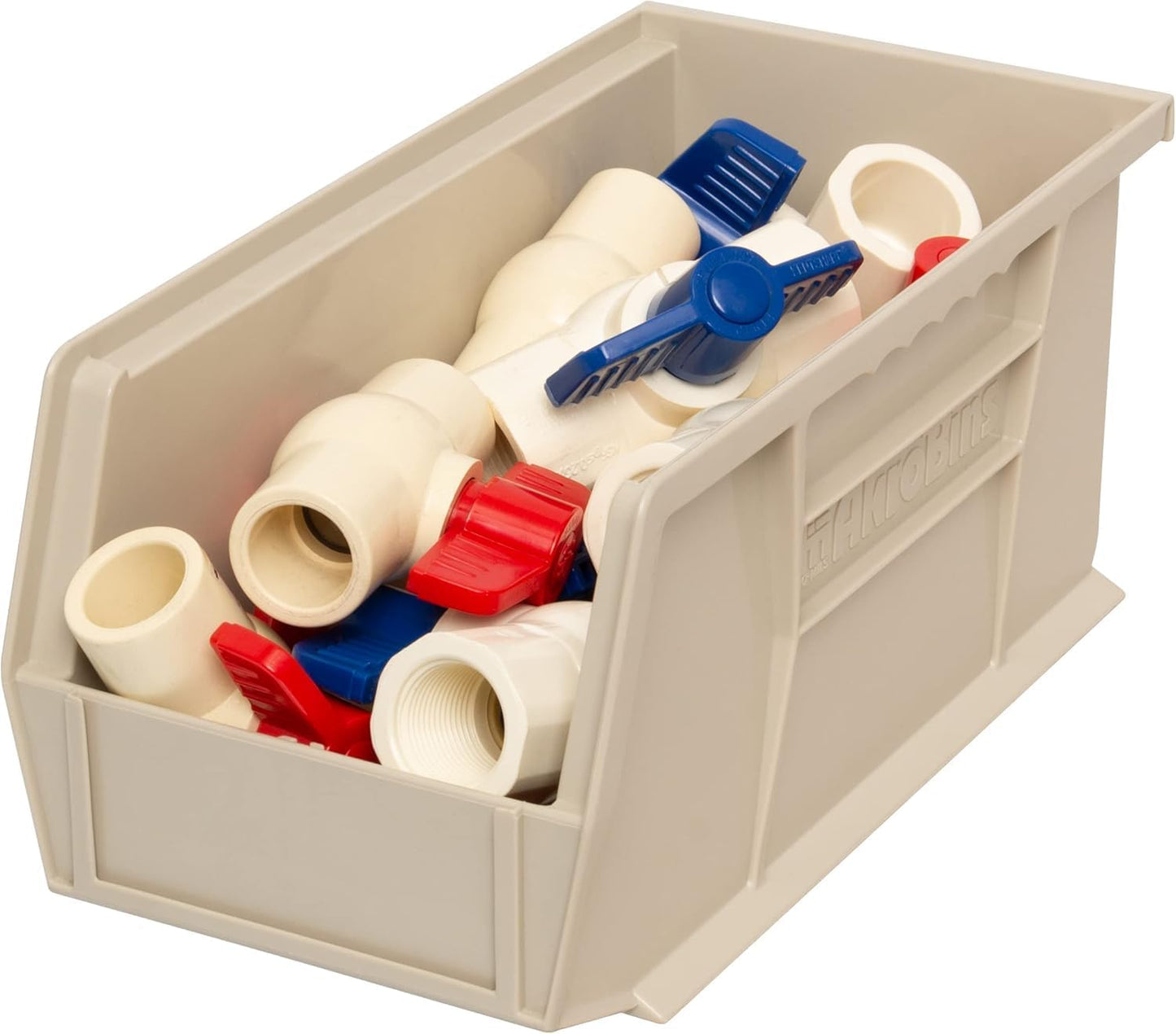Akro-Mils 30230 AkroBins Plastic Storage Bins, Space-Saving Stackable Bins for Garage, Pantry, Craft Organization, 10.5 "L x 5.5 "W x 5"H, Blue, 12-Pack