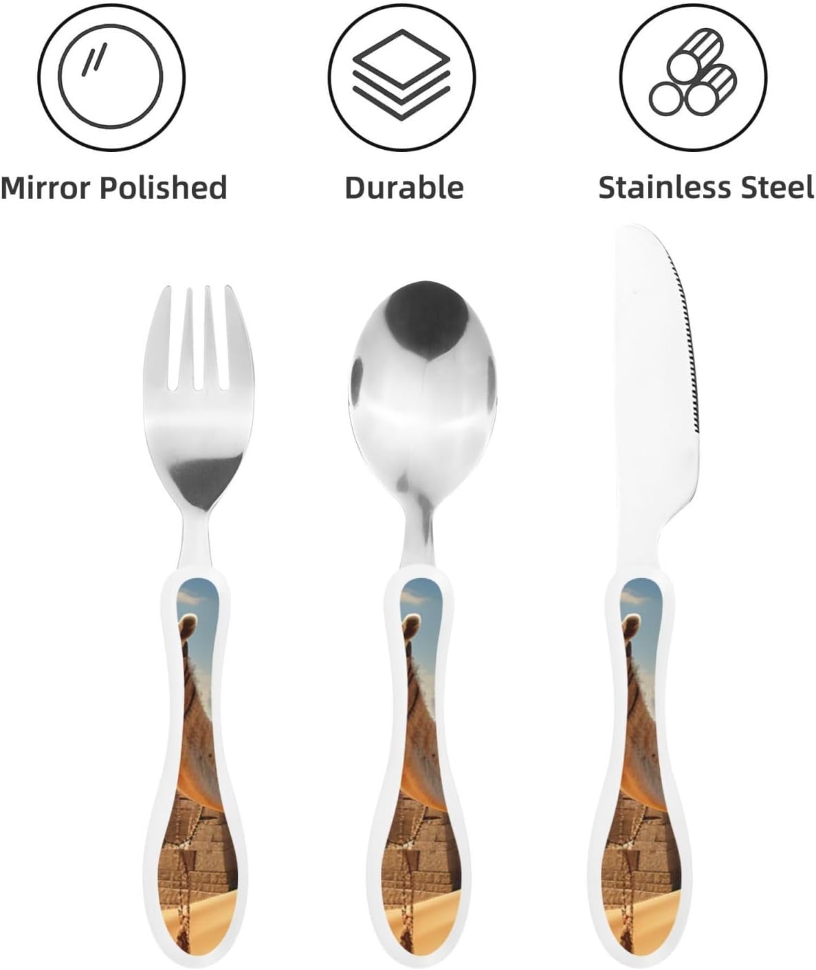 3-Piece Kids Silverware Set With Storage Case, Stainless Steel Reusable Children Safe Knife Spoon Fork Set Cartoon Cute Penguin Children Flatware Set For Kids Lunch Box