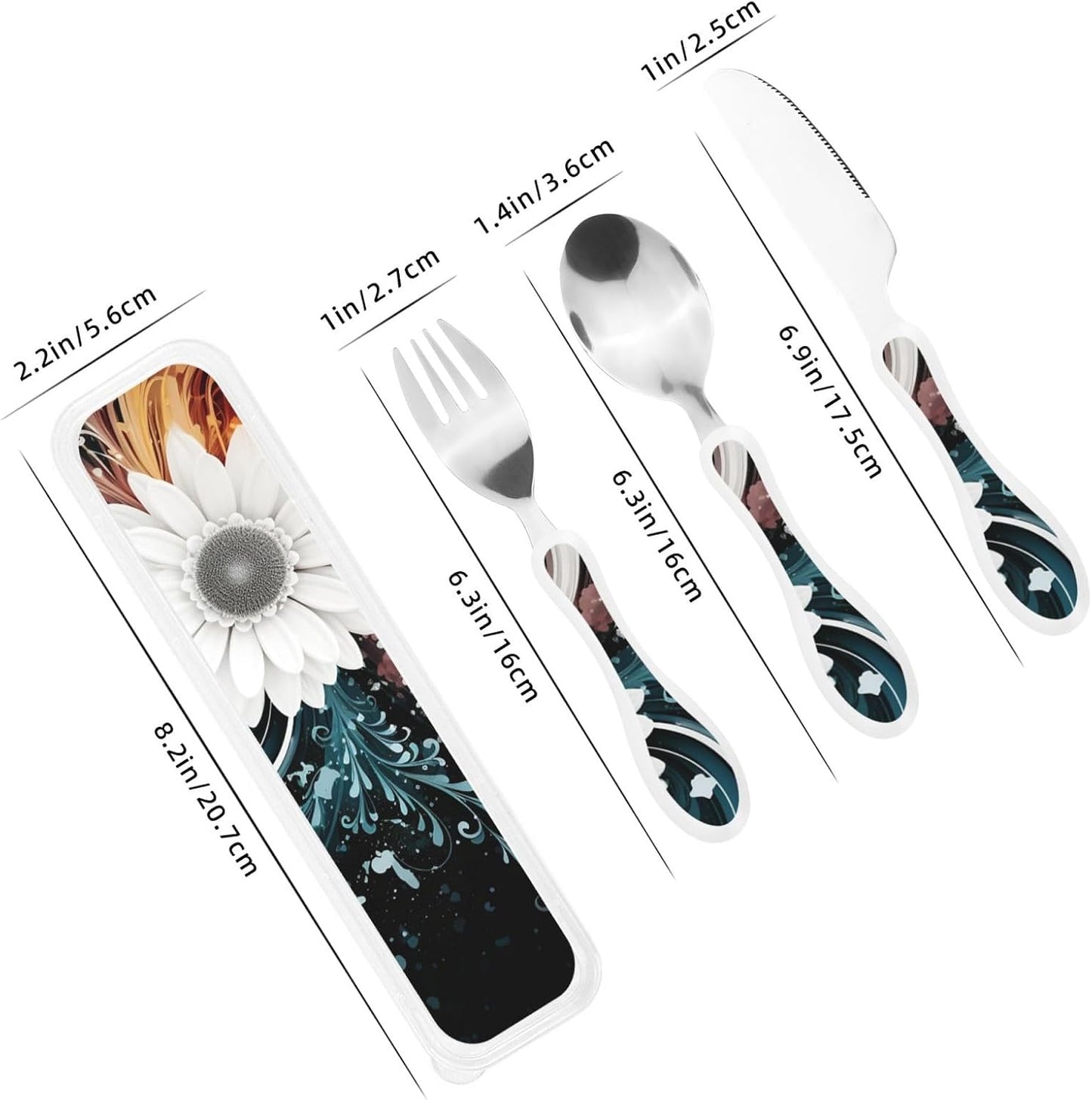 3-Piece Kids Silverware Set With Storage Case, Stainless Steel Reusable Children Safe Knife Spoon Fork Set Shih Tzu Dog Children Flatware Set For Kids Lunch Box