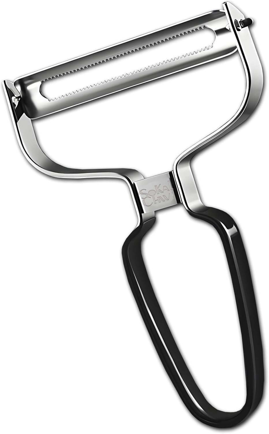 Larger Wide Mouth Kitchen Vegetable Peelers Cabbage Peeler (Serrated Y- Peeler) (Red)