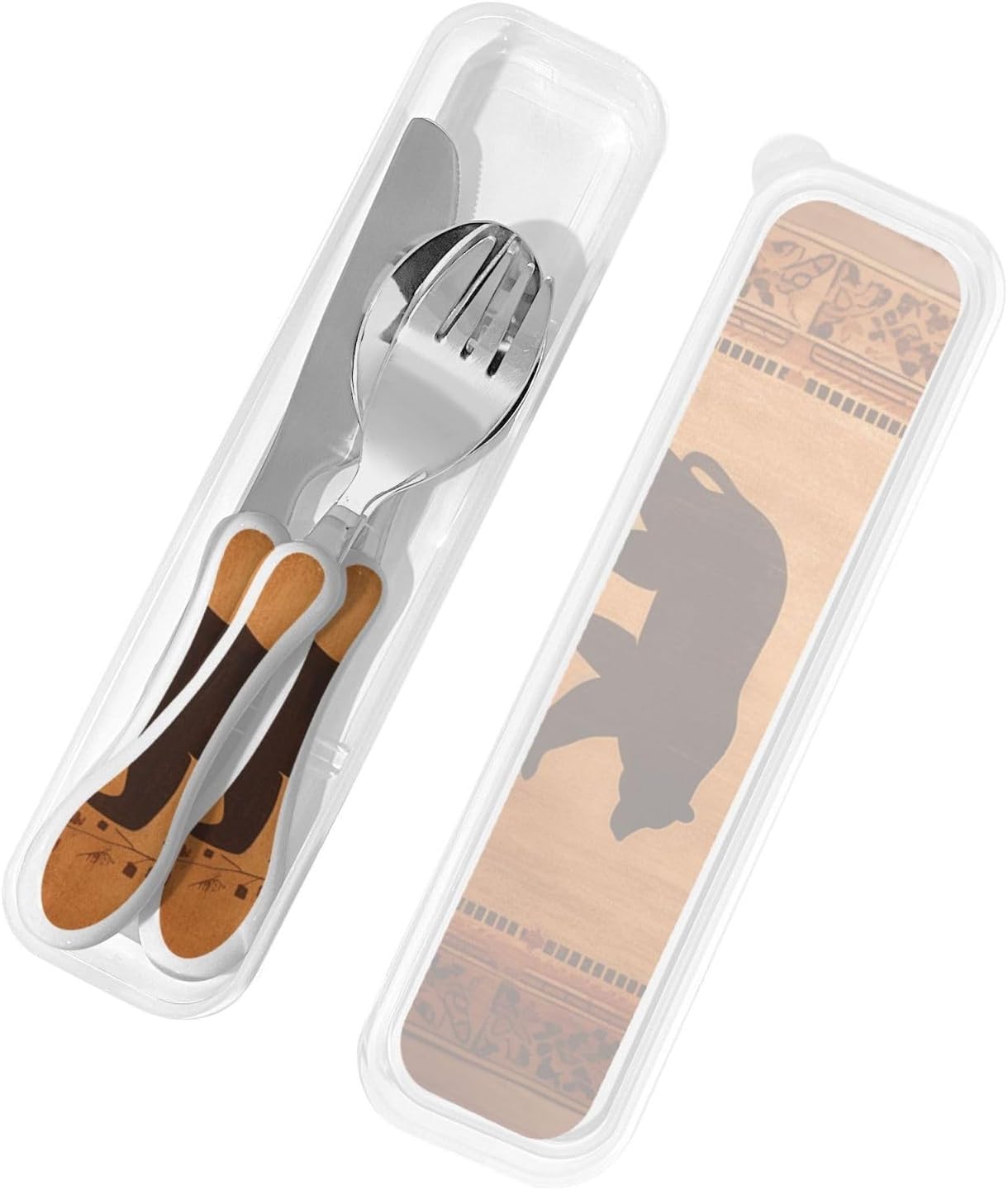 3-Piece Kids Silverware Set With Storage Case, Stainless Steel Reusable Children Safe Knife Spoon Fork Set Ocean Sea Animal Shark Children Flatware Set For Kids Lunch Box