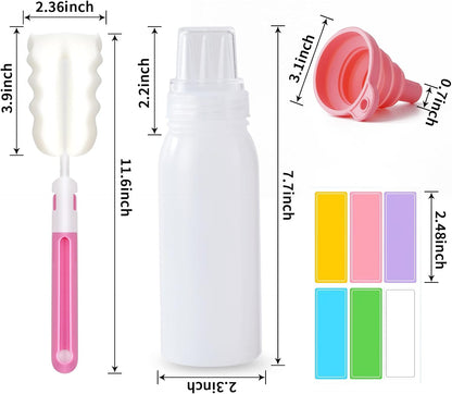 3 Hole Plastic Condiment Squeeze Bottles, 3 Pcs 13oz