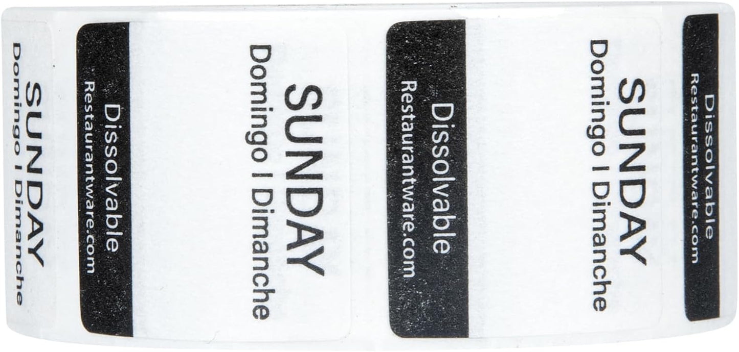 Restaurantware RW Smart 1 Inch x 1 Inch Food Rotation Labels 500 Dissolvable Food Safety Labels - Premium Trilingual Green Paper Day Of The Week Labels For Food Storage Or Prep Friday