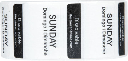 Restaurantware RW Smart 1 Inch x 1 Inch Food Rotation Labels 500 Dissolvable Food Safety Labels - Premium Trilingual Green Paper Day Of The Week Labels For Food Storage Or Prep Friday