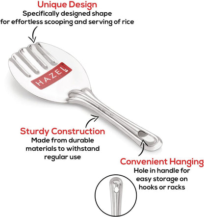 HAZEL Stainless Steel Cake Pie & Pastry Serving Spoon with Handle Slicer Lifter, Silver