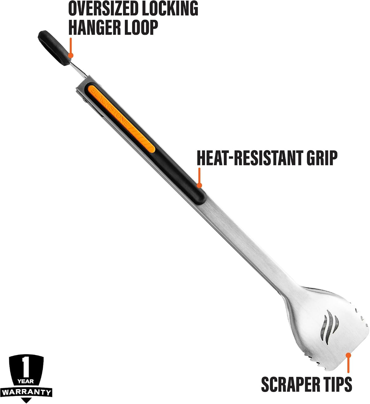 Blackstone 5228 Griddle Grill Tongs, 14", Black/Silver