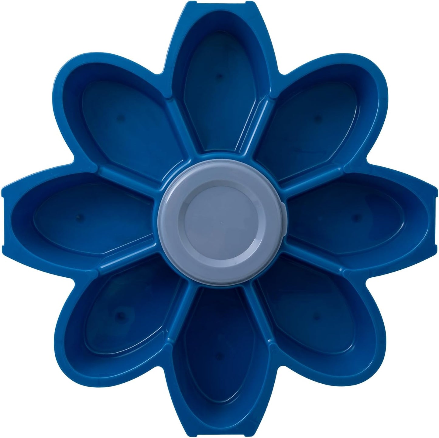 KOLORAE Flower Snack Serving Tray - 9 Compartment Party Platter with Dressing Cup for Chips and Dip, Fruits and Veggies - Game Day & Summer Entertaining Tray