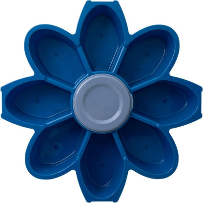 KOLORAE Flower Snack Serving Tray - 9 Compartment Party Platter with Dressing Cup for Chips and Dip, Fruits and Veggies - Game Day & Summer Entertaining Tray