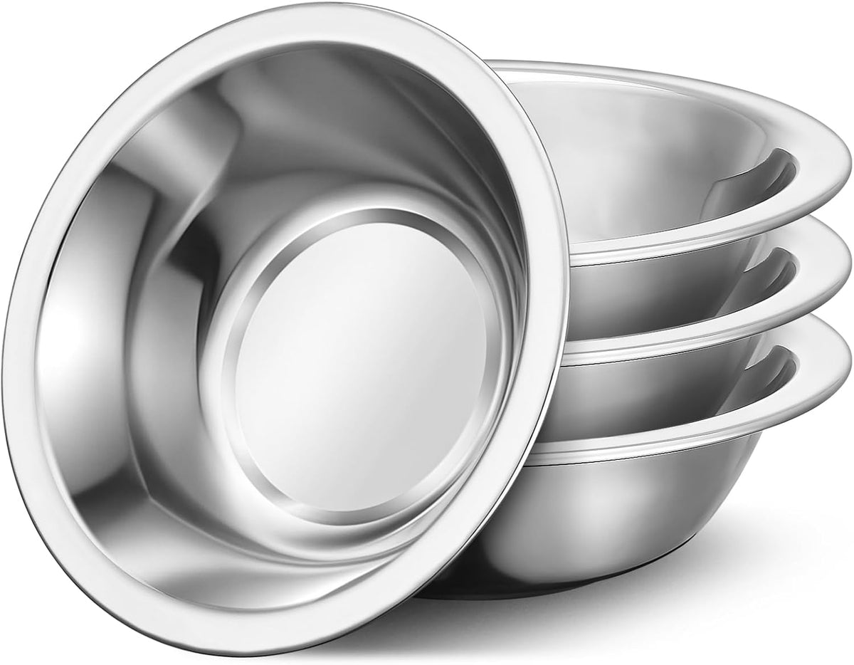 304(18/8) Stainless Steel Mixing Bowls for Kitchen, 6.3" 13.67 fl.oz Metal Mixing Bowls Set Stackable for Baking Serving Cooking Food Prep Storage Dishwasher Safe Lightweight