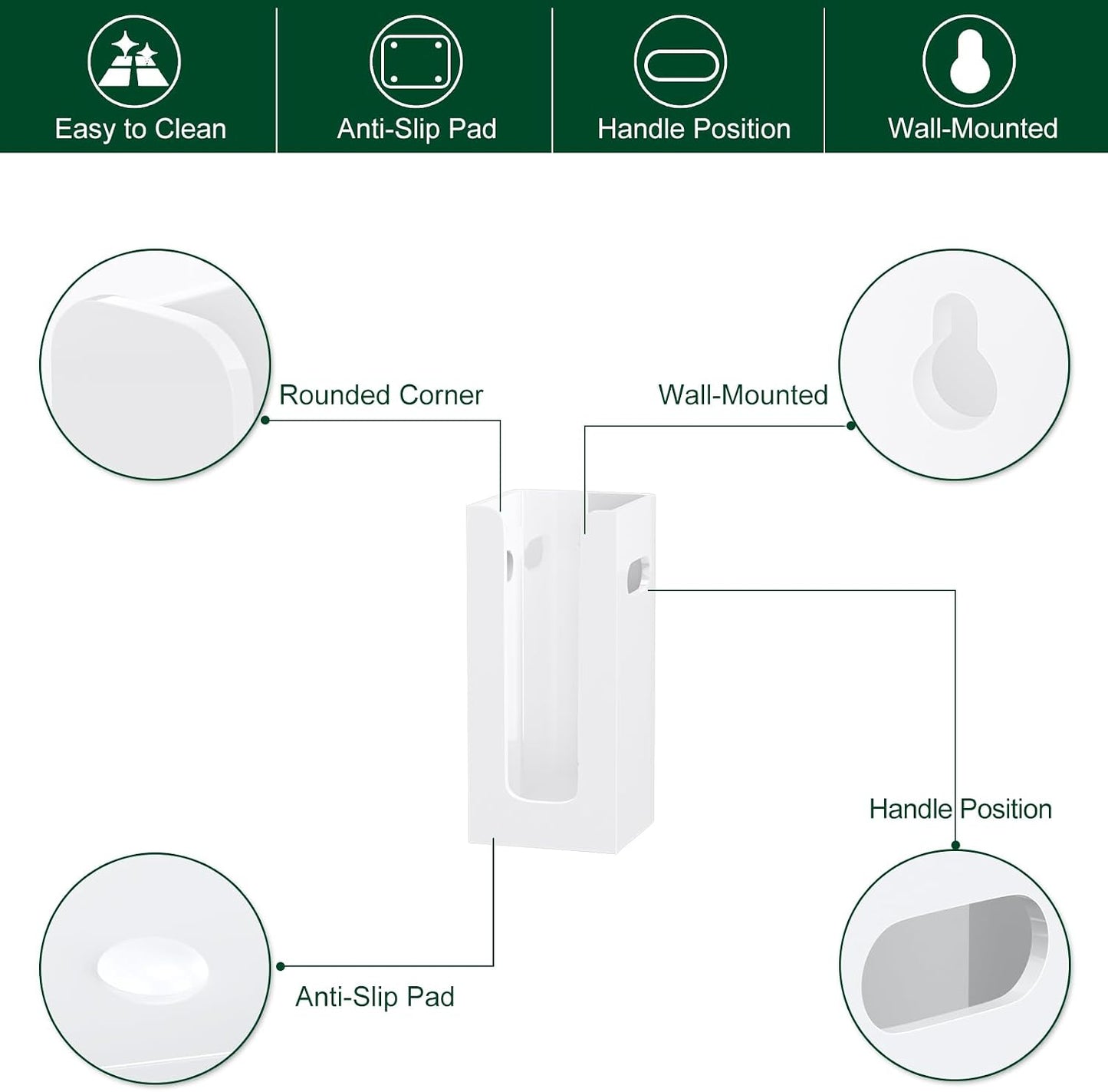 Disposable Coffee Cup Dispenser with Handles, Countertop or Wall Mount Hot/Cold Drink Cup and Lid Holder - Bathroom/Kitchen/Office Acrylic Cup Lid Storage Organizer (1 Compartment, Clear)