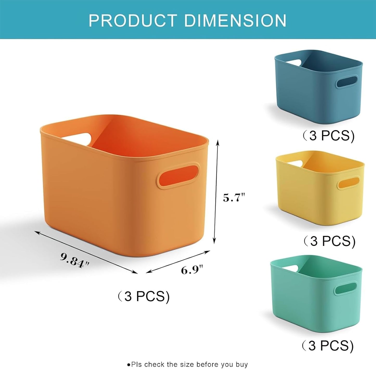12 Pack Black Storage Bins for Shelves, Plastic Storage Containers for Organizing, Stackable Storage Boxes with Handle, Black Storage Bins for Classroom, Craft, Snacks, Cabinet, 9.7x6.7x5.7inch