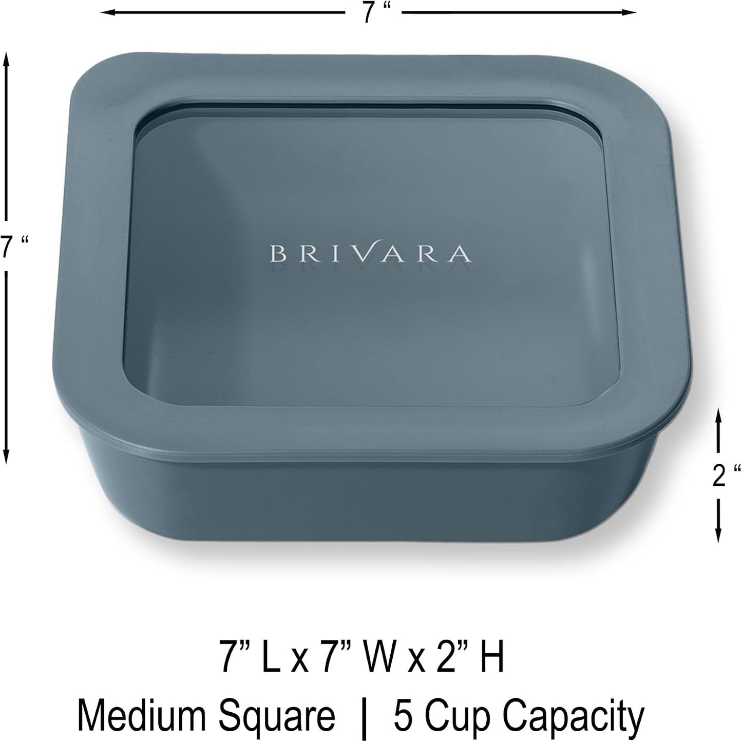 Ceramic Coated Glass Food Storage Container | No PTFE, PFOA, PFAS, and BPA | Reusable Non Toxic Meal Prep Container with Glass Lid | Easy To Store | 3 Cup Rectangle [Onyx]