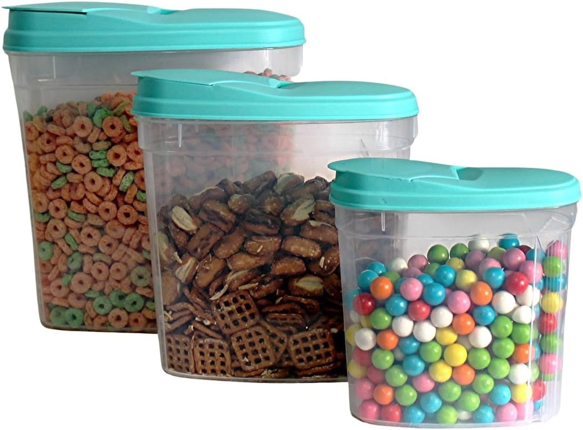 2-Pack Medium Airtight Lock & Pour Food Storage Containers – 5 Cups (60.87 oz) BPA-Free Dispensers for Snacks, Cereal, Candy, Sugar, Dog Treats & Dry Ingredients – Easy Grip & Flip-Top Lid