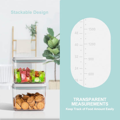 Pop Containers with Lids - Stackable Airtight Food Storage, Kitchen Pantry Storage Containers for Snacks Candy Salt Herbs Spices BPA-Free (3300ML / 3.48QT / 112OZ *3)