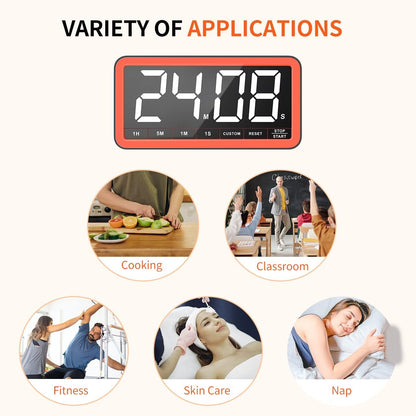 VOCOO Large 7.8" Digital Timer, Magnetic LED Timer for Kitchen & Classroom