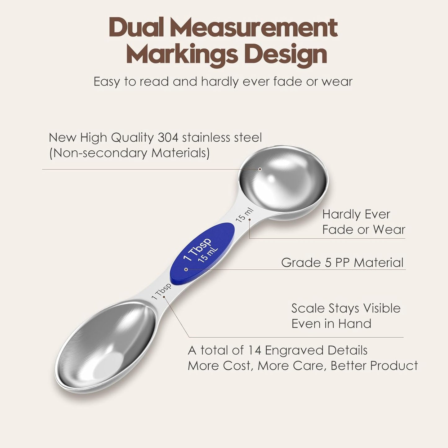 Magnetic Measuring Cups and Spoons Set – 304 Stainless Steel | Dual-sided Design | 15-Piece with Leveler | N52 Space-Saving Magnetic Nesting | Baking & Meal Prep | Kitchen Gift (Black)