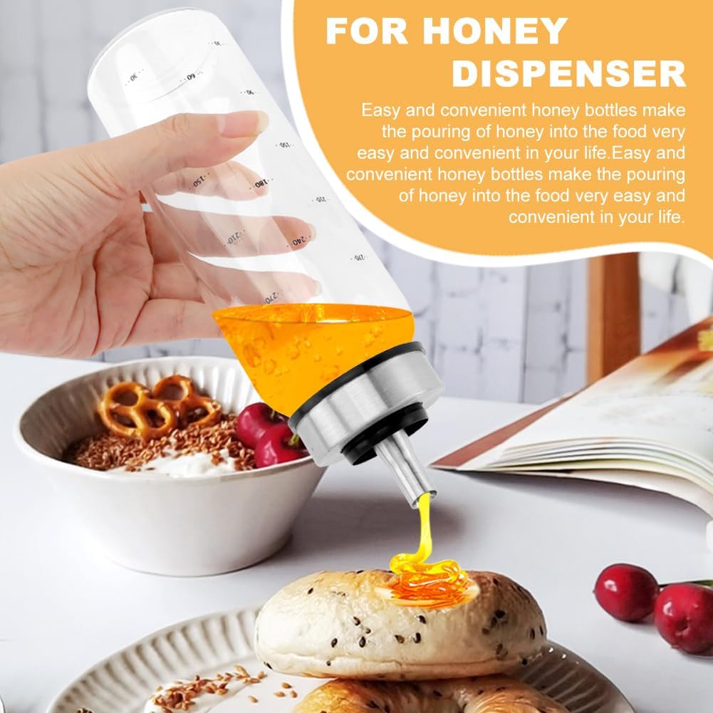 Honey Dispenser No Drip, 10 OZ Honey Jar Maple Syrup Dispenser, Glass Honey' Dispenser Pot for Coffee or Tea, Honey' Container(COLOR:)