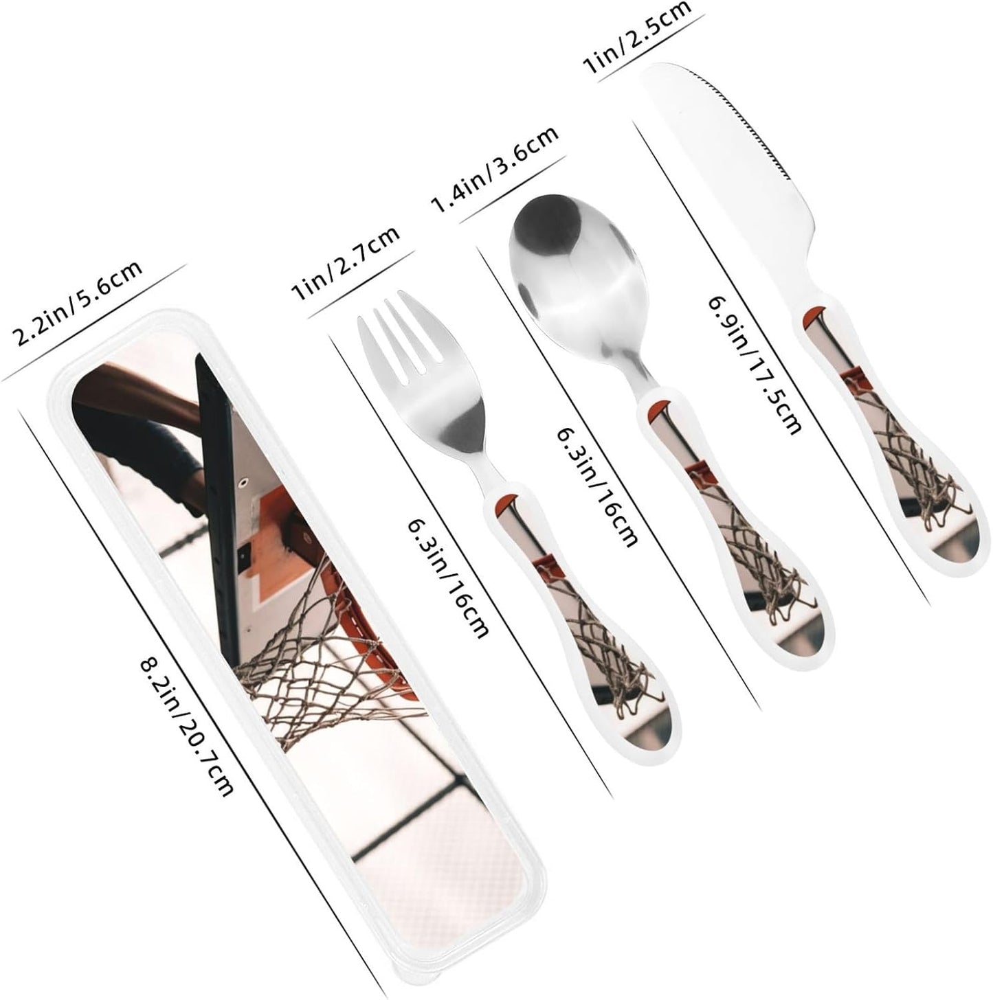 3-Piece Kids Silverware Set With Storage Case, Stainless Steel Reusable Children Safe Knife Spoon Fork Set Beach House Children Flatware Set For Kids Lunch Box