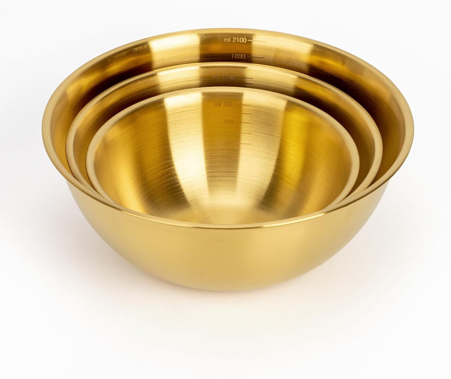 3-Piece Stainless Steel Mixing Bowls (7.1") Metal Bowl Set with Measurement Marks, Dishwasher Safe & Stackable - Perfect for Baking, Salad Making, Meal Prep and Kitchen Use