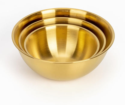 3-Piece Stainless Steel Mixing Bowls (7.1") Metal Bowl Set with Measurement Marks, Dishwasher Safe & Stackable - Perfect for Baking, Salad Making, Meal Prep and Kitchen Use