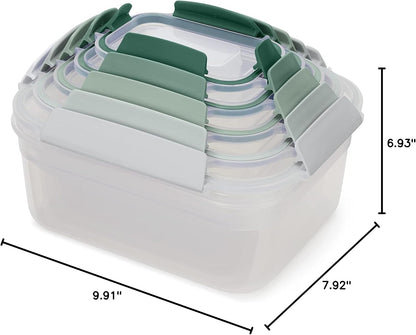Joseph Joseph Nest Lock Plastic BPA Free Food Storage Container Set with Lockable Airtight Leakproof Lids, 10-Piece, Multi-Color