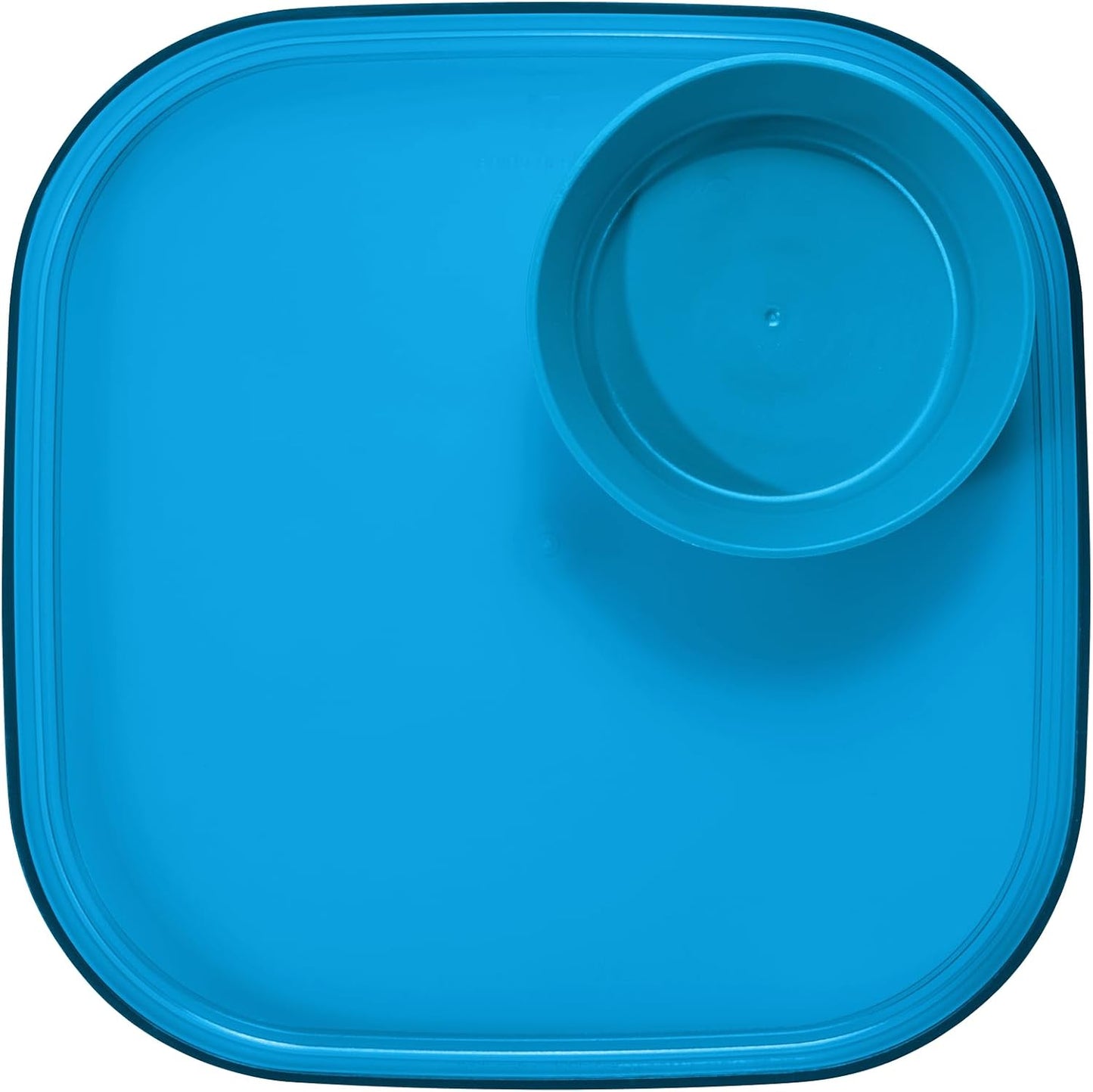Madesmart Dipware Reusable Dining Plate/Serving Tray for Appetizers and Snacks, Food-Safe Appetizer Serving Platter with Removable Dip Bowl, Midnight