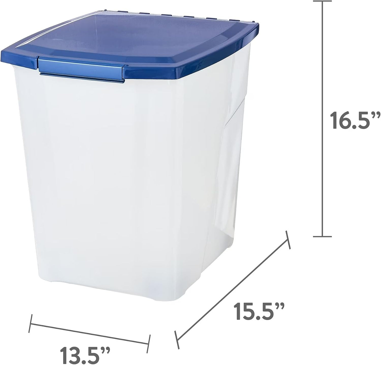 Wheeled 1-Piece Dog Food Storage Pail with Clear Pet Food Storage Container, 25 lb Capacity, 1 Pack