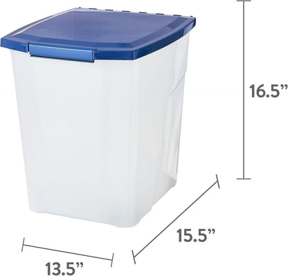 Wheeled 1-Piece Dog Food Storage Pail with Clear Pet Food Storage Container, 25 lb Capacity, 1 Pack