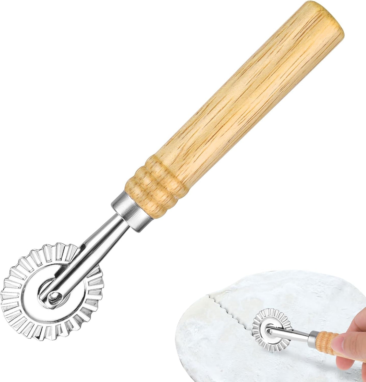 WLLHYF Pasta Cutter Wheel, Ravioli Cutter Wheel with Roller Zinc Alloy