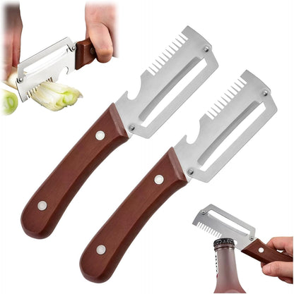 2PCS Vegetable Peeler with Bottle Opener and Green Onion Shredder