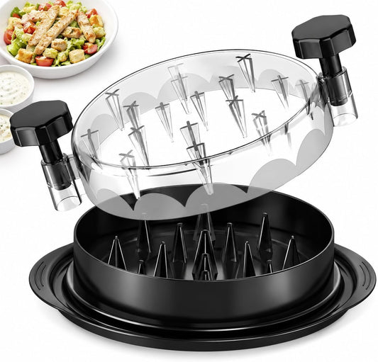 Chicken Shredder Tool Twist Large - 10'' Pro Meat Shredders for Chicken Breast,Visible Kitchen Gadgets Grinder Machine with Brush,Strong Anti-Slip Strip,Ergonomic Handle,BPA Free (Black)