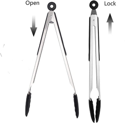 Kona 17-in Stainless Steel Locking Grill Tongs, Heavy-Duty, Set of 2