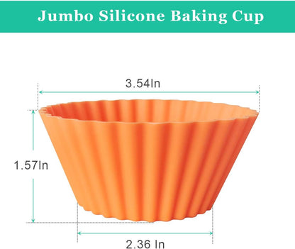 Silicone Cupcake Baking Cups, Multi Color Reusable Muffin Cup Liners, Rainbow Cupcake Wrappers, 6 Vibrant Colors (12pack(3.5x3.5x3.9 inch))