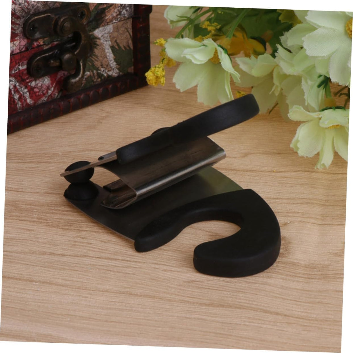 Pot Clip Spoon Holder, Stainless Steel Heat Resistant Kitchen Tool Black