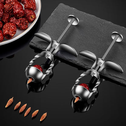 Stainless Steel Date Pitter Tool, Ergonomic Press for Cherries and Dates