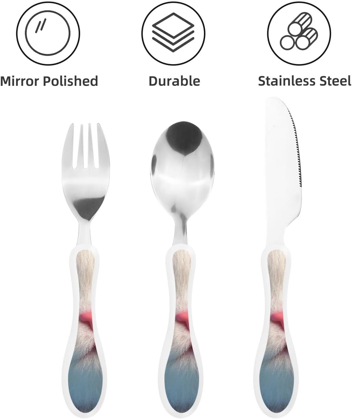 3-Piece Kids Silverware Set With Storage Case, Stainless Steel Reusable Children Safe Knife Spoon Fork Set Classic Cocktail Children Flatware Set For Kids Lunch Box