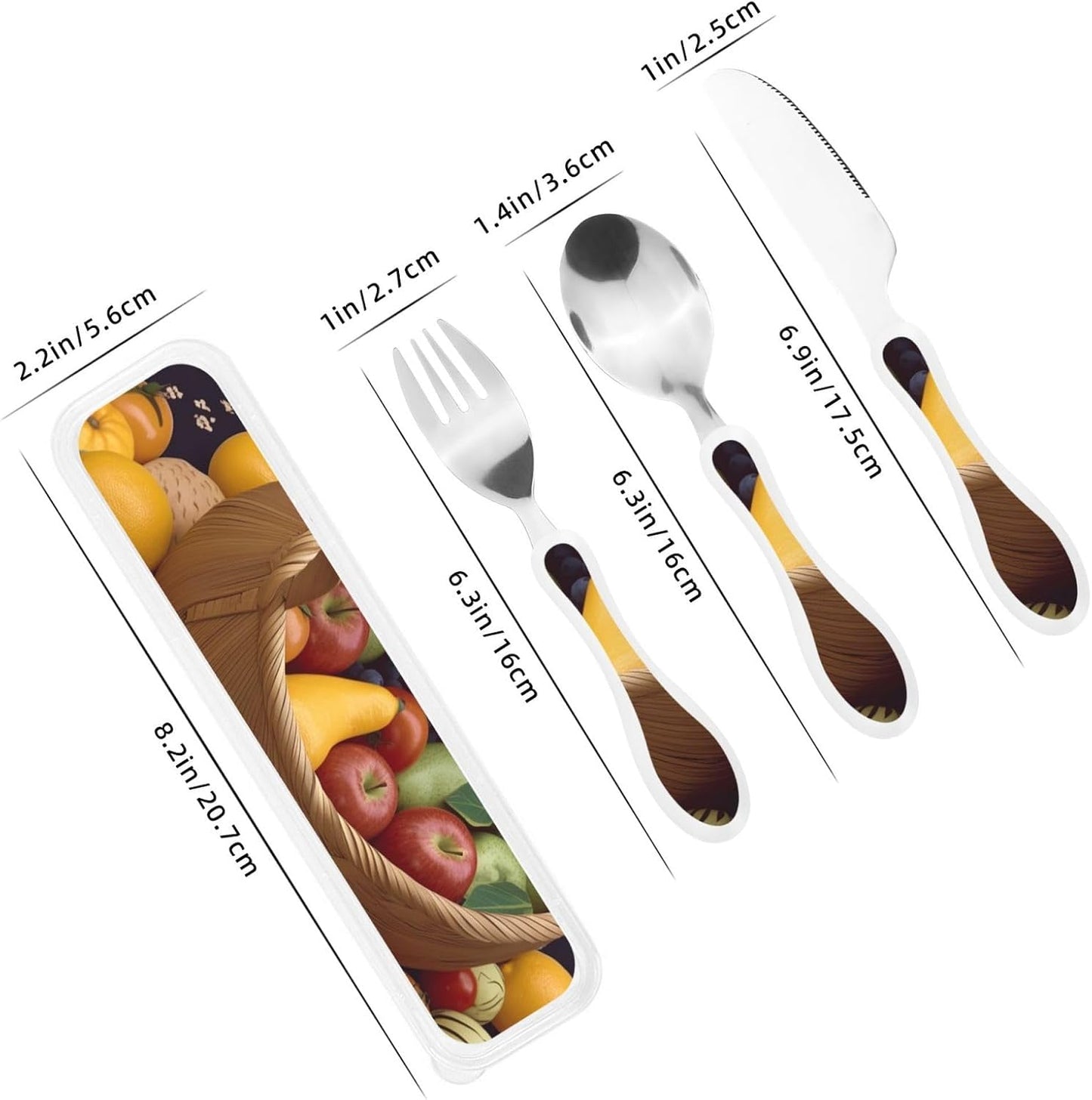 3-Piece Kids Silverware Set With Storage Case, Stainless Steel Reusable Children Safe Knife Spoon Fork Set Blue Active Girl Running Sunset Children Flatware Set For Kids Lunch Box - Colors A