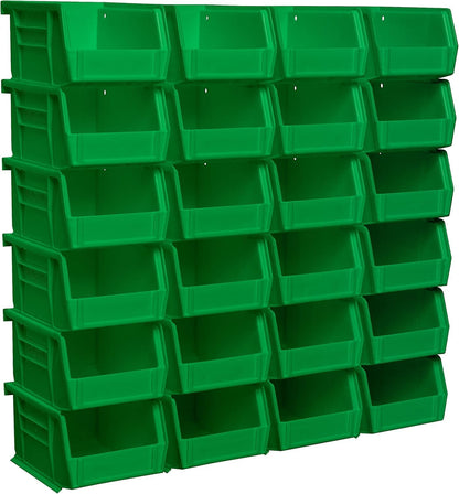 Akro-Mils 30210 AkroBins Plastic Storage Bins, Space-Saving Stackable Bins for Garage, Pantry, Craft Organization, 5" x 4" x 3", Black, 24-Pack